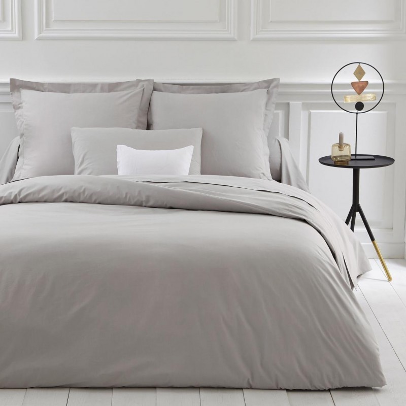 Housse de couette Percale Gris perle