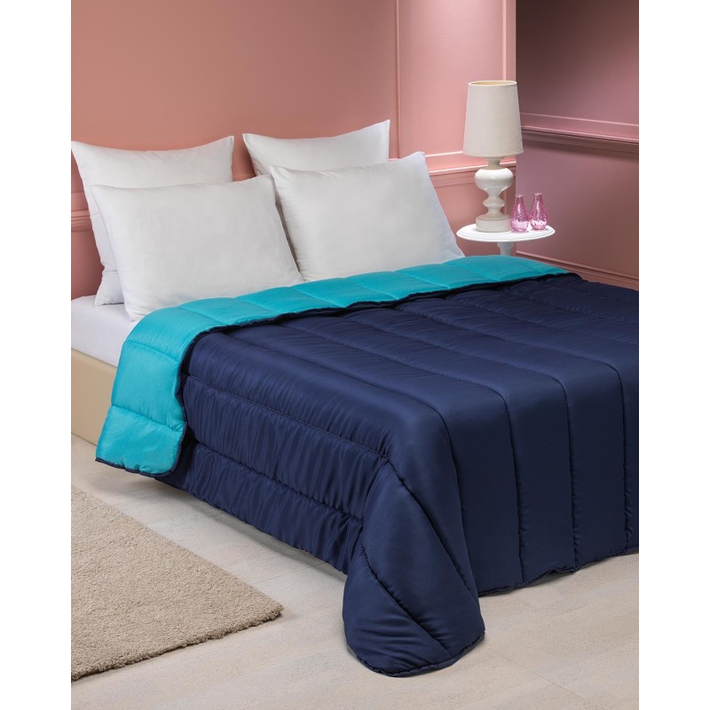 Couette Bicolore 220x240 Bleu foncé/bleu clair