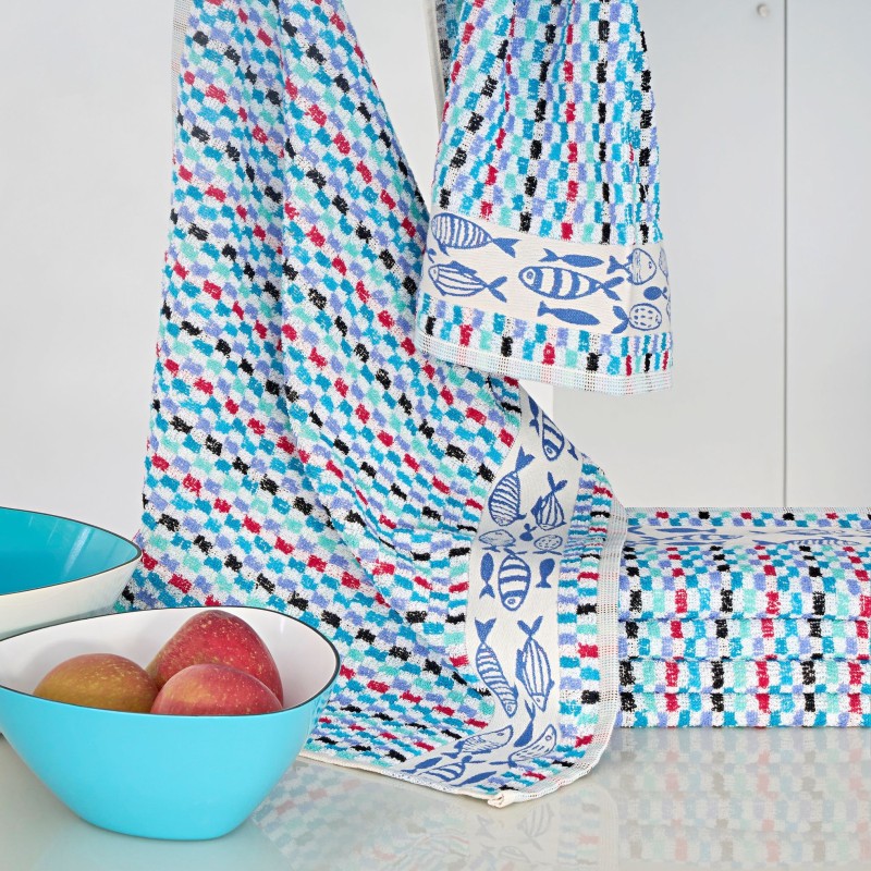 Lot de 6 carrés éponge 50x50 Poisson