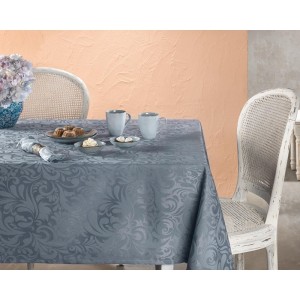 Nappe jacquard damassée Kate Gris perle