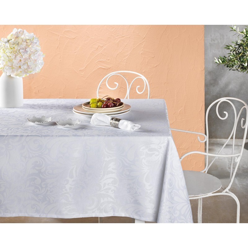 Nappe jacquard damassée Kate Blanche
