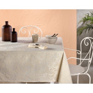 Nappe jacquard damassée Kate Crème