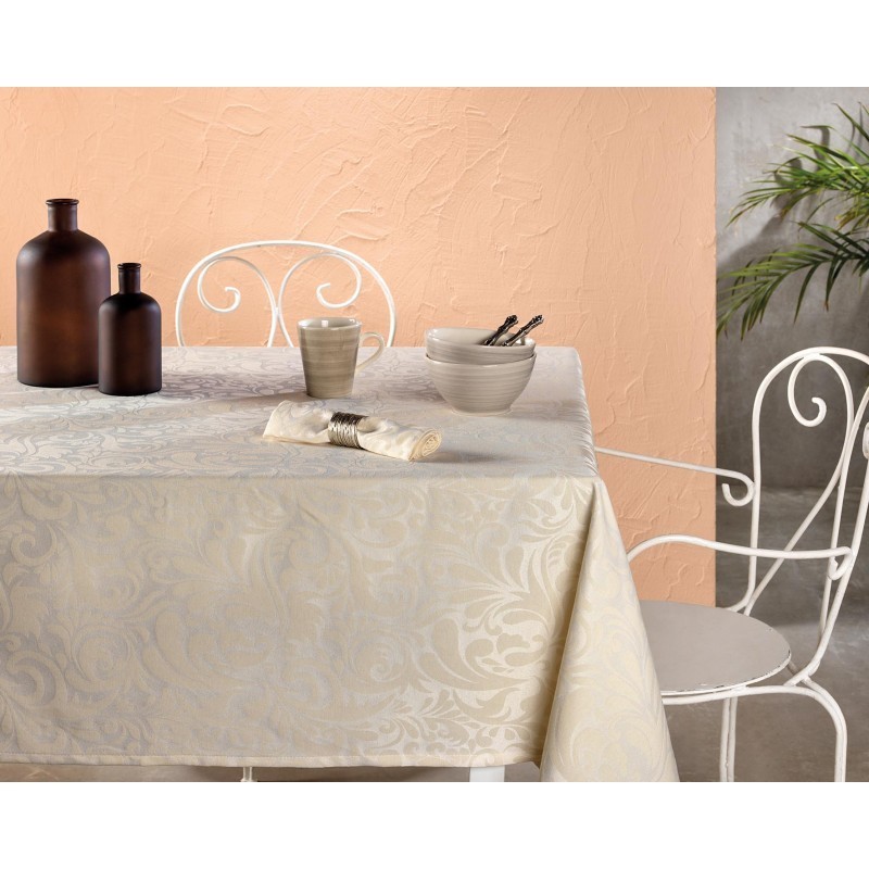 Nappe jacquard damassée Kate Crème