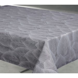 Nappe jacquard Feuillage Anthracite