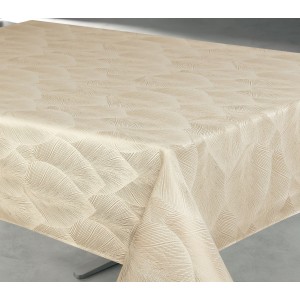 Nappe jacquard Feuillage Beige