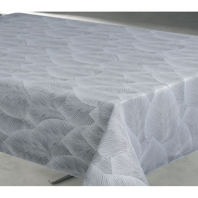 Nappe jacquard Feuillage Perle
