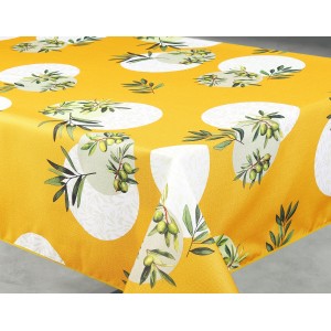 Nappe imprimée anti-tâches Frejus jaune
