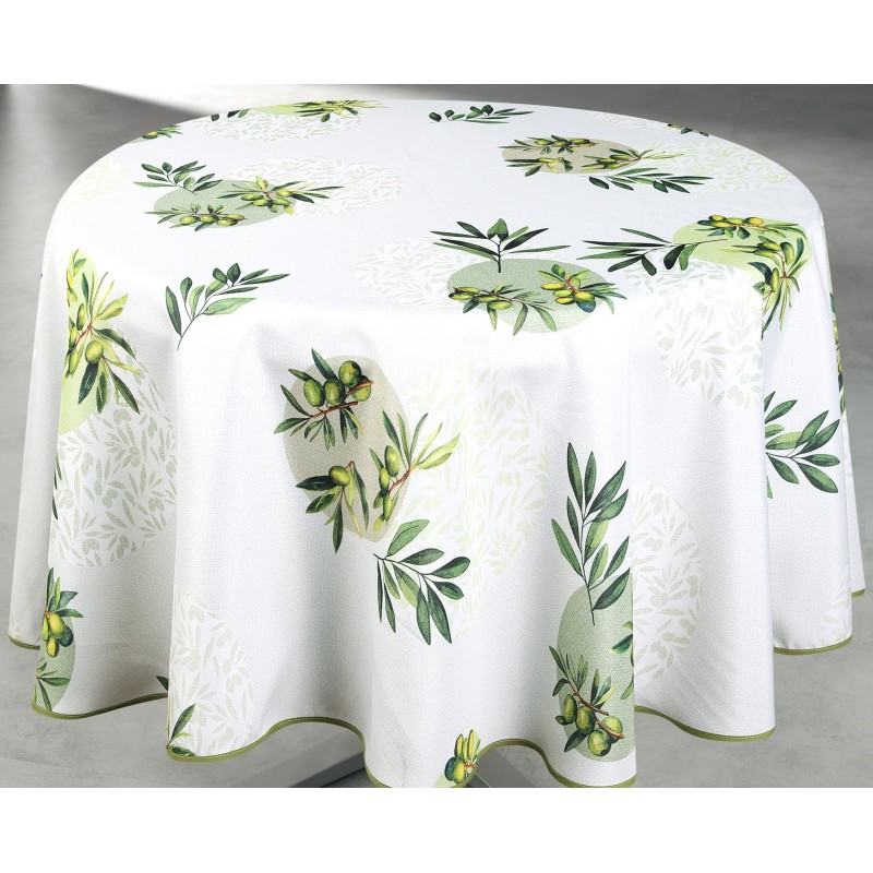 Nappe imprimée anti-tâches Frejus vert