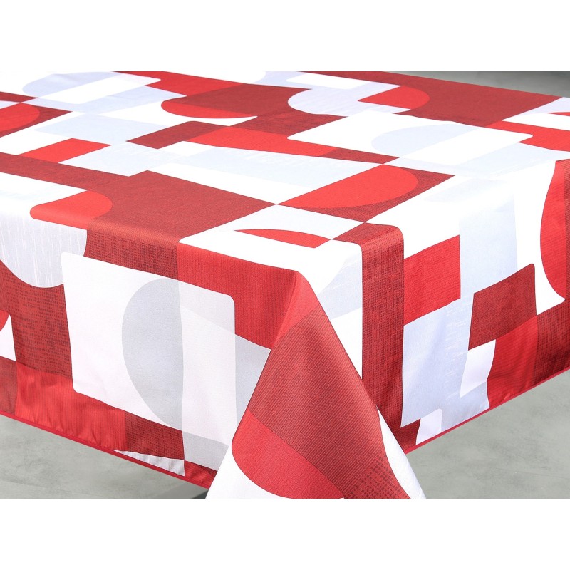 Nappe imprimée anti-tâches Nuance rouge