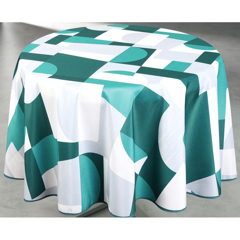 Nappe imprimée anti-tâches Nuance vert