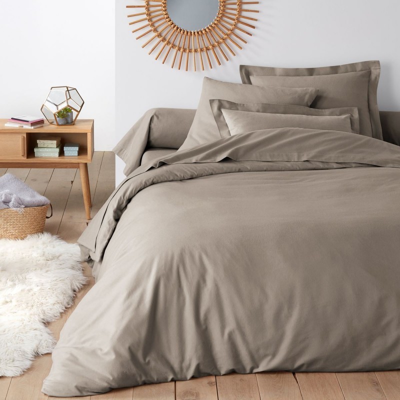 Housse de couette Percale 220x240 Taupe