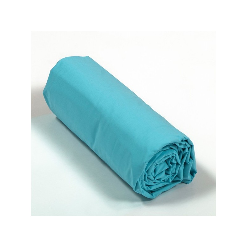 Drap housse Percale 90x190 Turquoise
