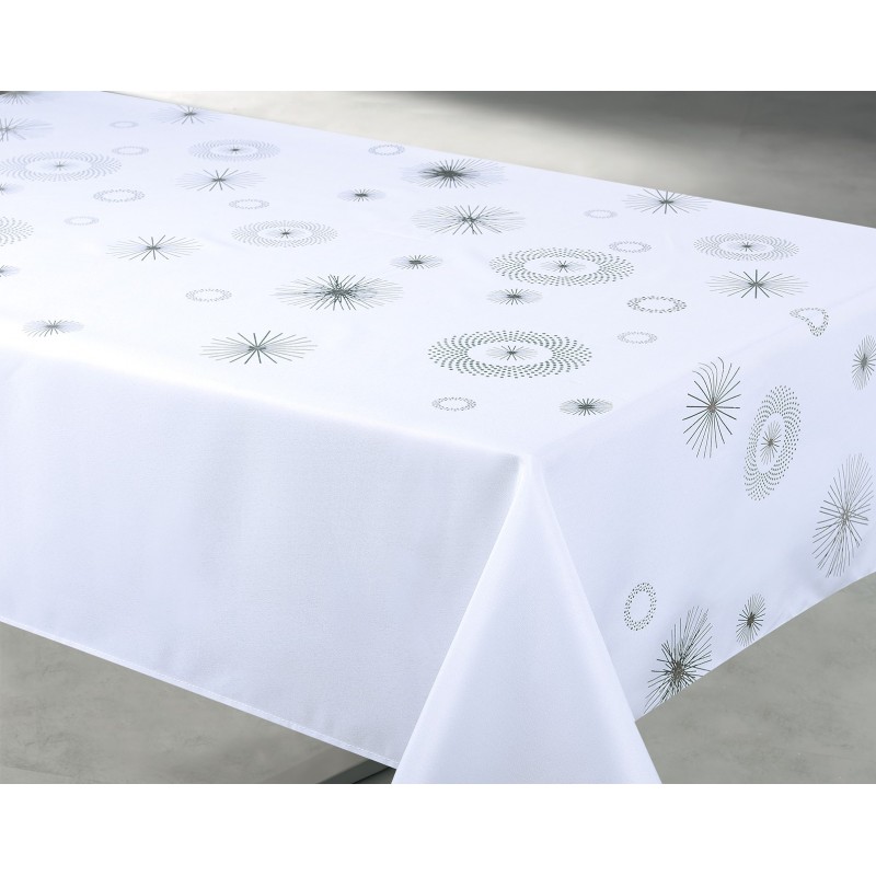 Nappe effet metal blanche ronde 160