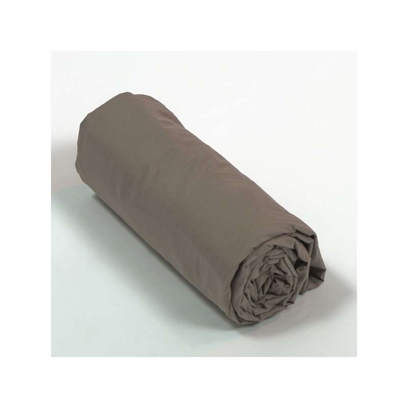 Drap housse Percale 140x190 Taupe