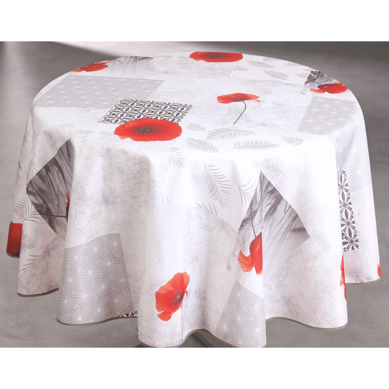 Nappe imprimée Pavo blanc Ronde 160