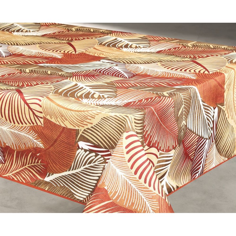 Nappe imprimée Mano terracotta Ronde 160cm