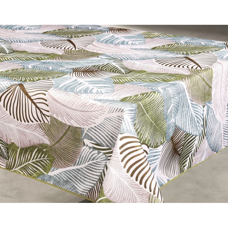 Nappe imprimée Mano vert Ronde 160cm