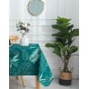 Nappe imprimée Vahina bleu paon 145x300