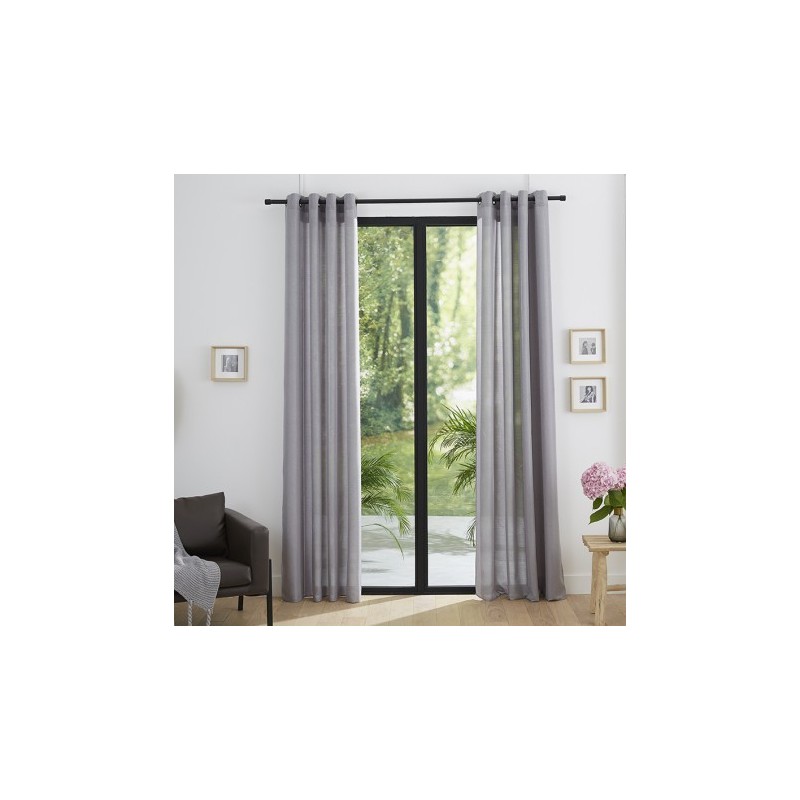 Paire de 2 rideaux effet lin 140x260 Nuage