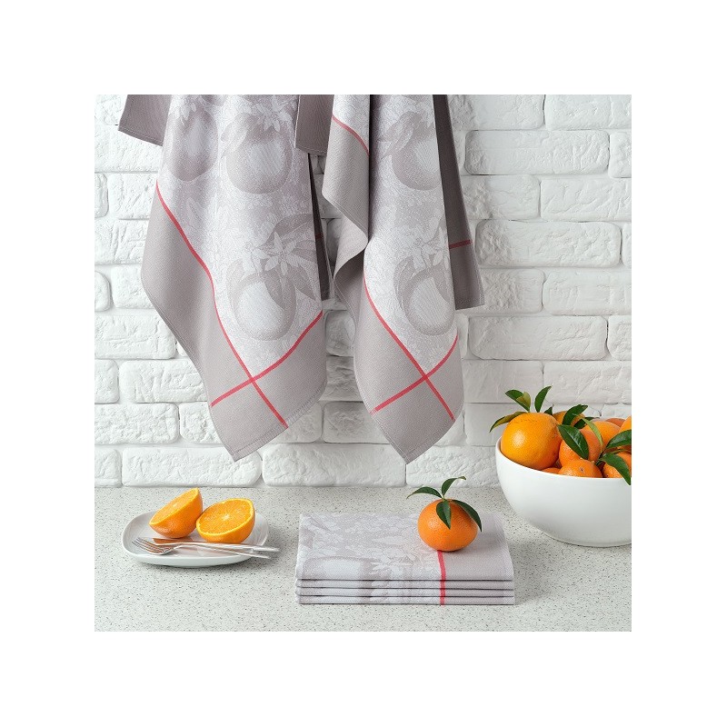 Lot de 6 torchons Jacquard 100% coton Fruité