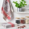 Lot de 6 torchons Jacquard 100% coton Raisins