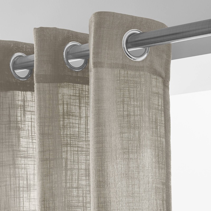 Paire de 2 rideaux effet lin 140x260 Taupe
