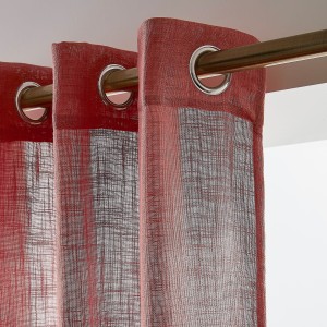 Paire de 2 rideaux effet lin 140x260 Terracotta