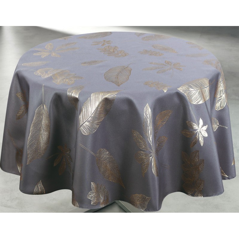 Nappe effet metal Gris Ronde 160