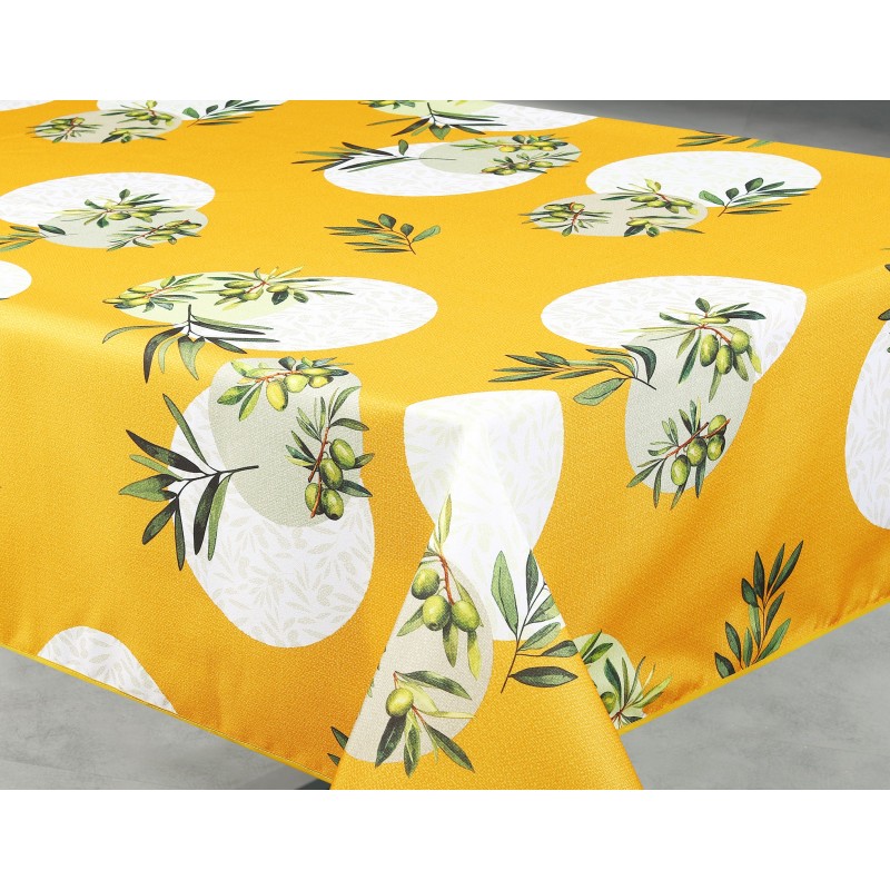 Nappe imprimée Frejus jaune Ronde 160