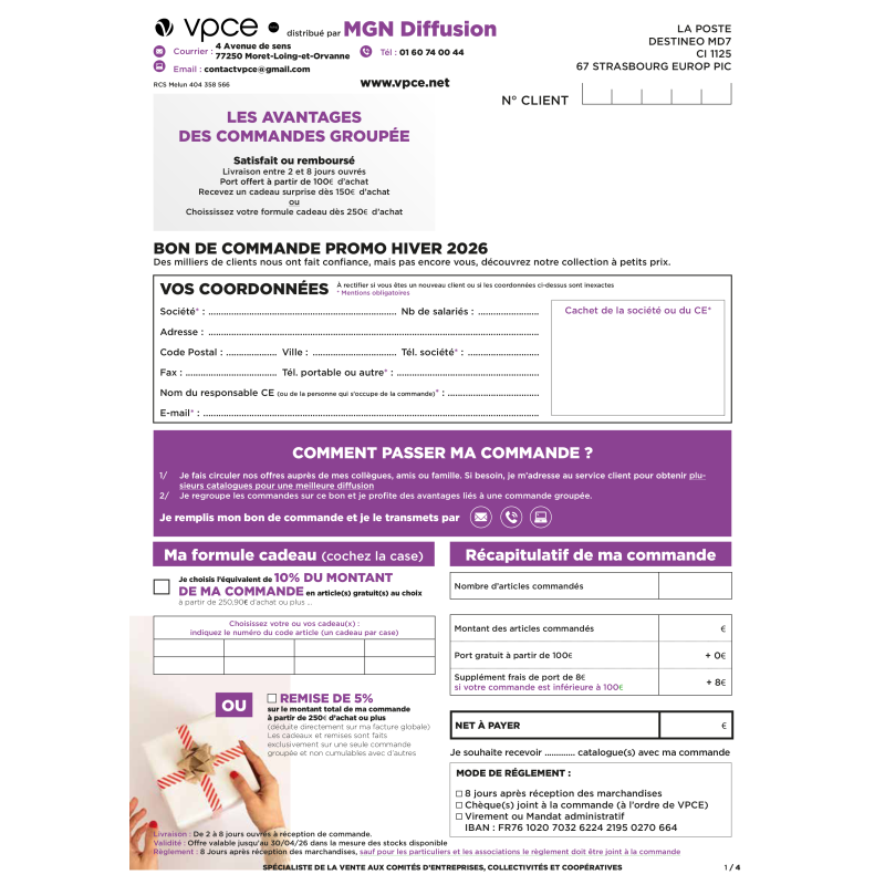 Votre bon de commande