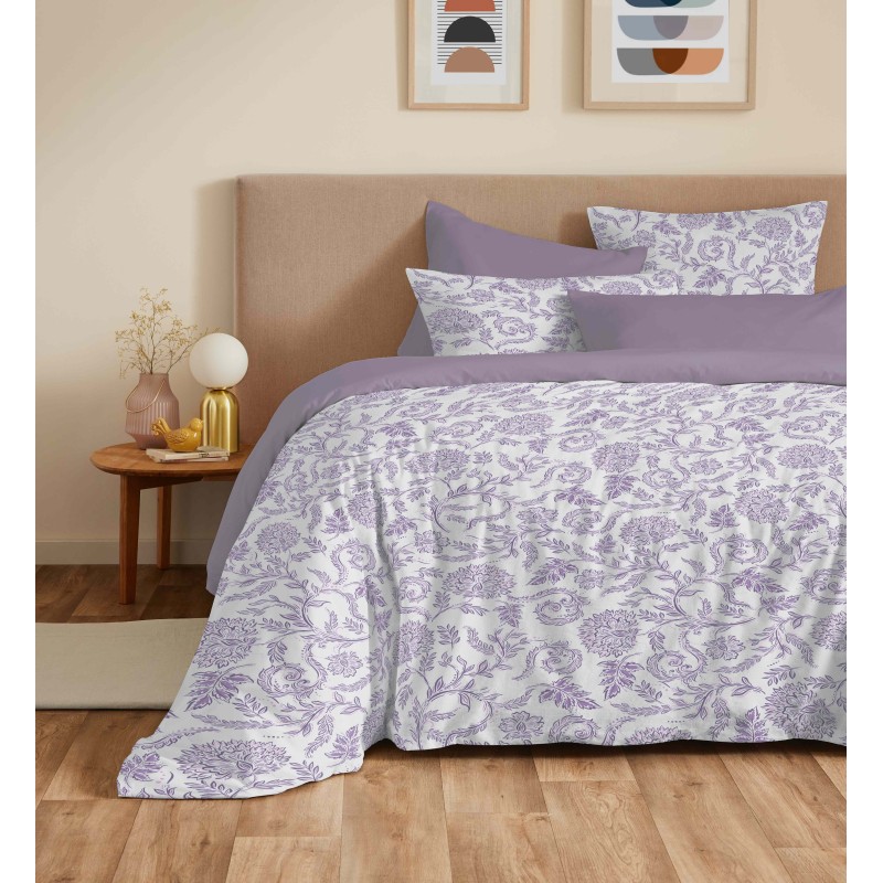 Parure housse de couette 6pcs Salma lavande