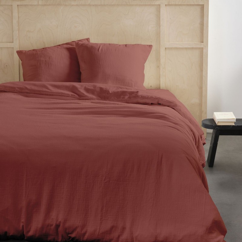 Housse de couette Gaze de coton Terracotta