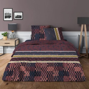 Parure housse de couette 3pcs Stella choco