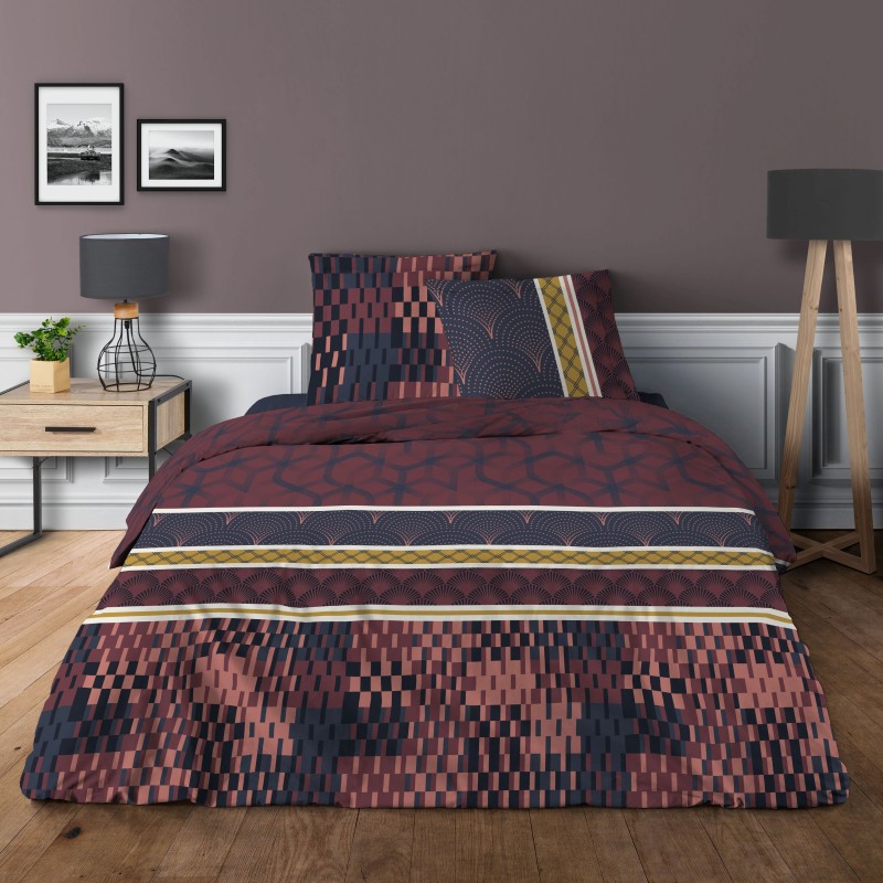 Parure housse de couette 3pcs Stella choco