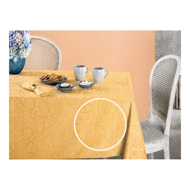 Nappe jacquard damassée Kate Champagne doré