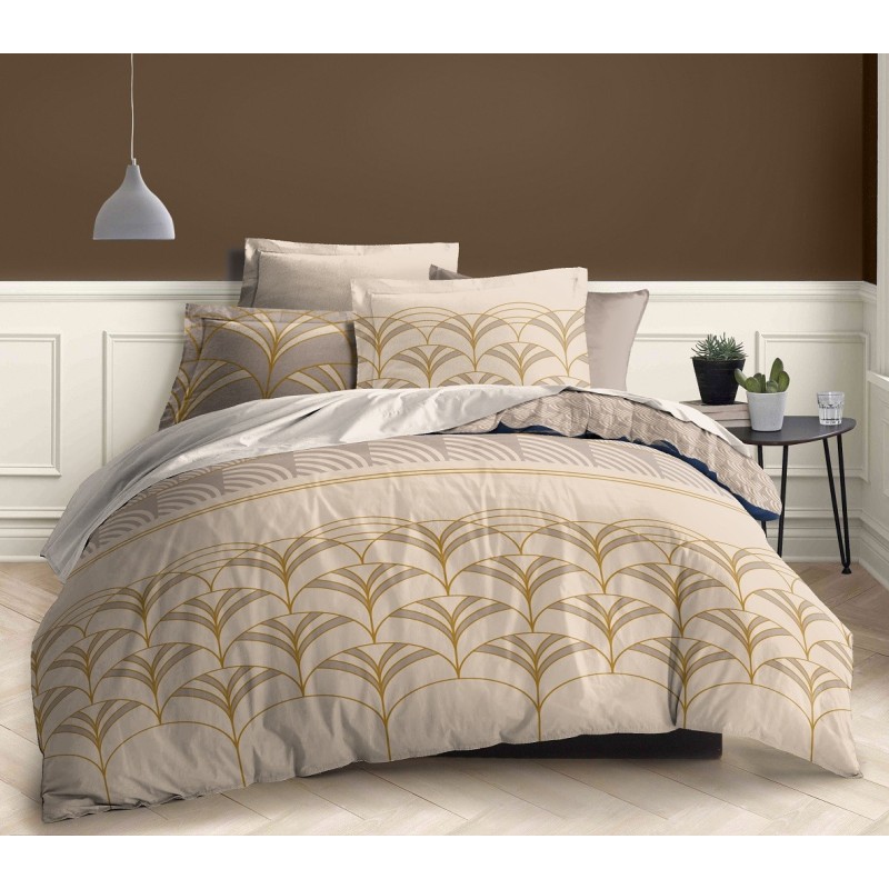 Parure housse de couette 3pcs Luna beige