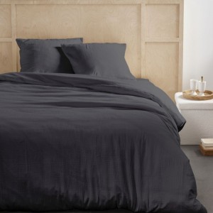 Housse de couette Gaze de coton Ardoise