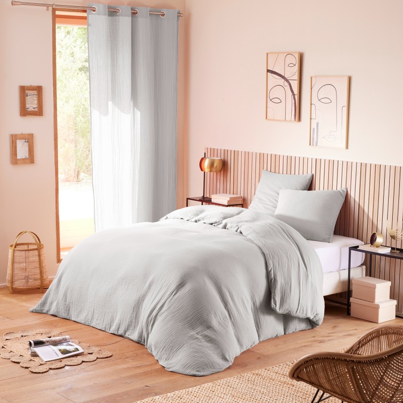Housse de couette Gaze de coton Perle