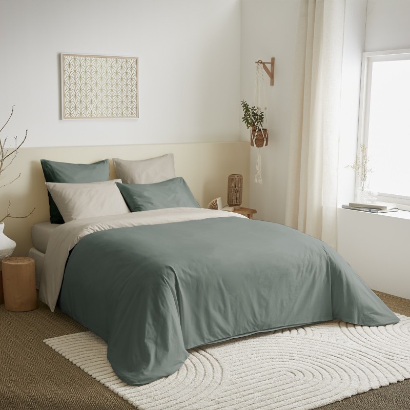 Parure housse de couette 6pcs Eucalyptus/lin