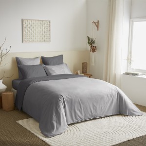 Parure housse de couette 6pcs Gris/Anthracite