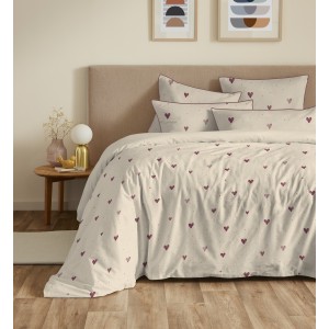 Parure housse de couette 6pcs Petits trésor prune