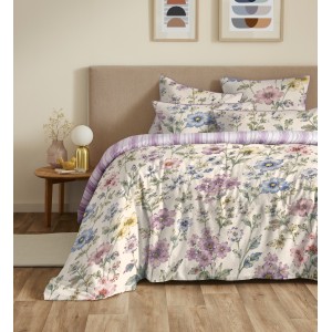 Parure housse de couette 6pcs Plumes Rosalie lavance