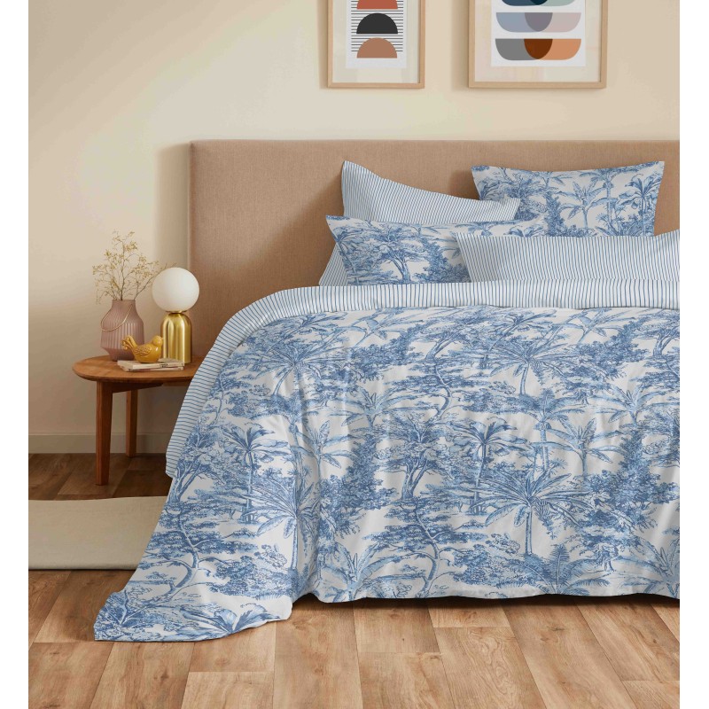 Parure housse de couette 6pcs Adama azur