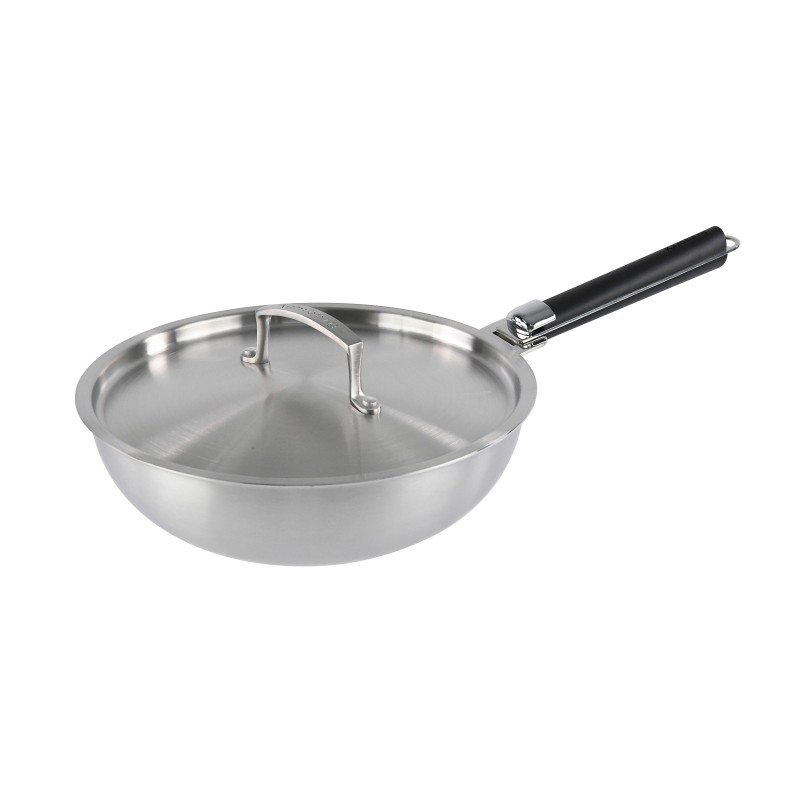 Wok en inox Kamberg 24cm poignée amovible