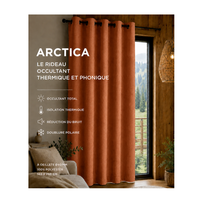 Rideau thermique et phonique Terracotta