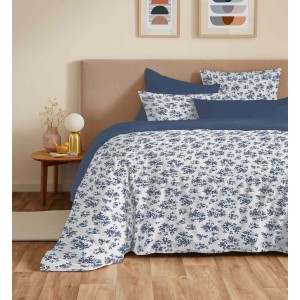 Parure housse de couette 6pcs Eloise bleu