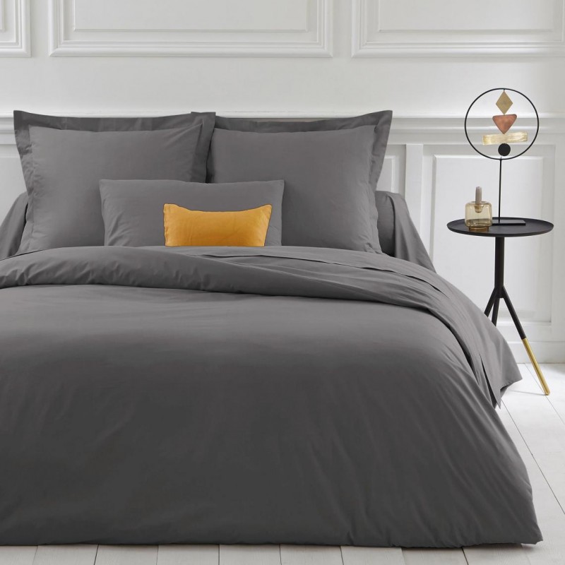 Taie de traversin Percale 45x180 Anthracite