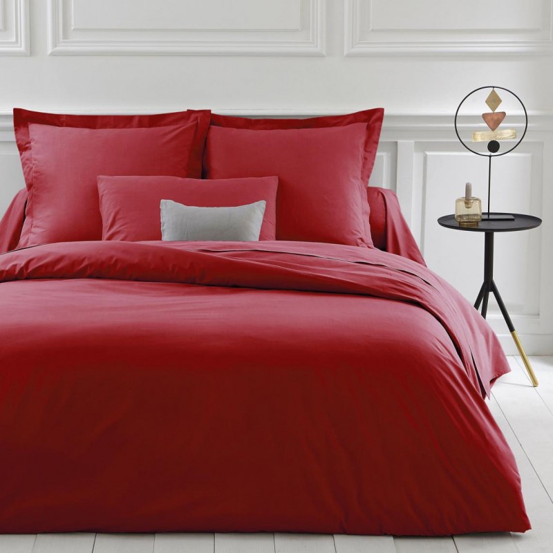 Housse de couette Percale 220x240 Rouge